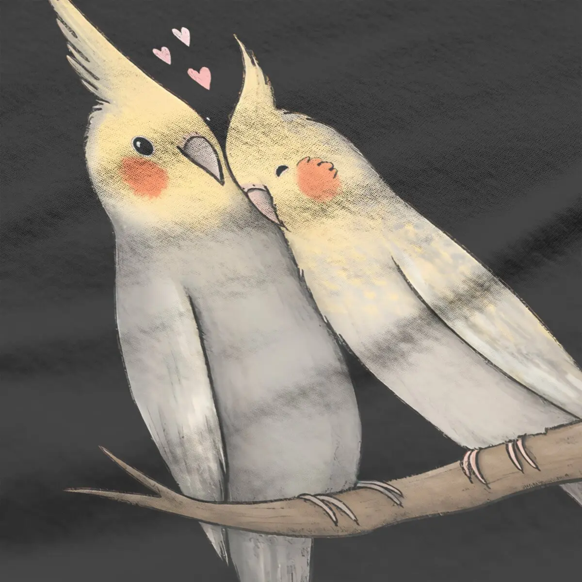 Cockatiel Cuddle TShirt For Girls Parrot Birds Pet Y2k Tees Harajuku Ladies Polyester T Shirt Soft Graphic