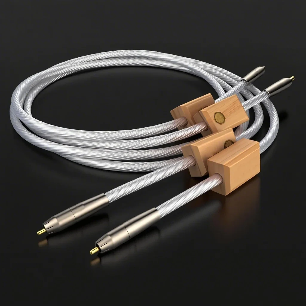 

Prreffair RCA Audio Cable - Dual Lotus Silver-Plated audio cable Premium Hi-Fi Interconnect for Amplifier/DAC/CD Player