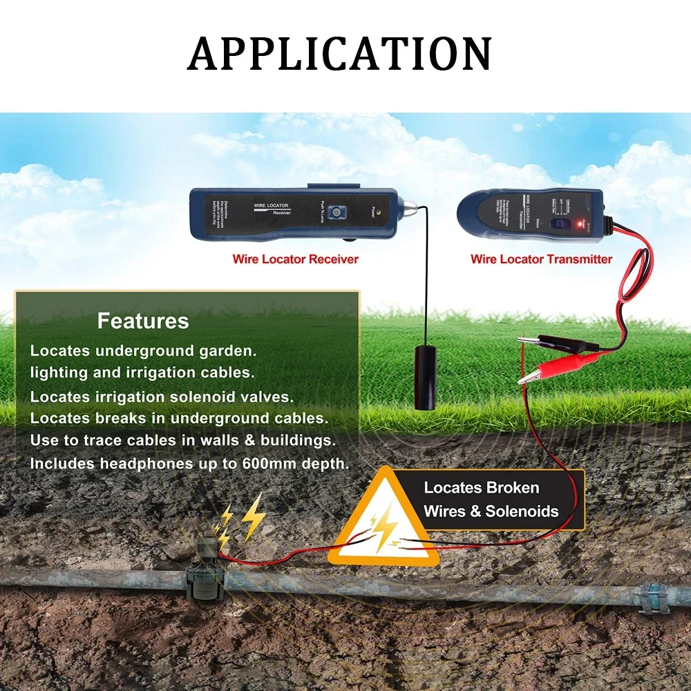 NOYAFA NF-816L EDF Wire Locator Rechargeable Cable Finder EDF Cable Detection tingwith Flashlight