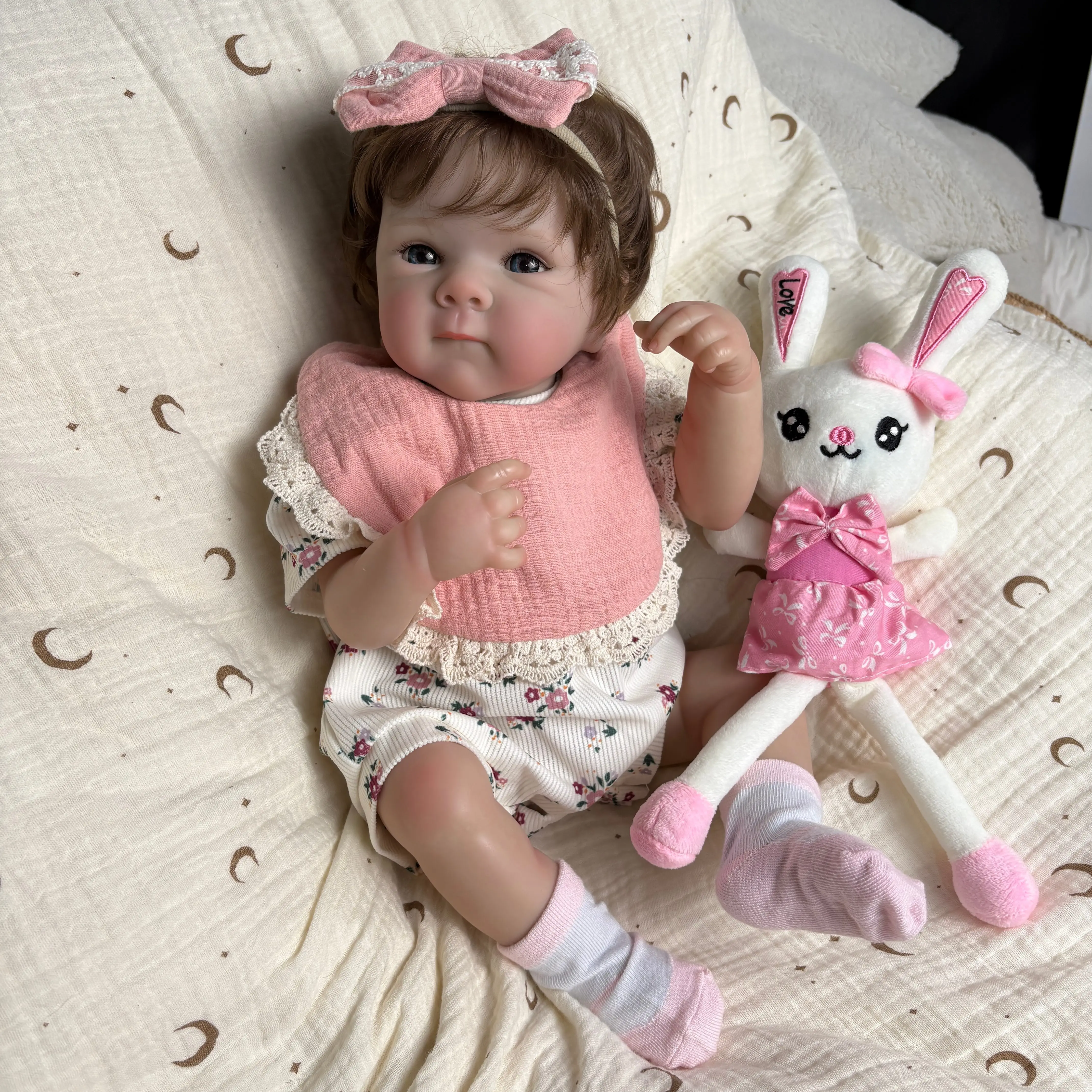 

18-дюймовая реалистичная кукла с виниловым телом Bettie NPK - милая фигурка малыша с многослойной росписью, 3D-эффектом кожи и видимыми венами