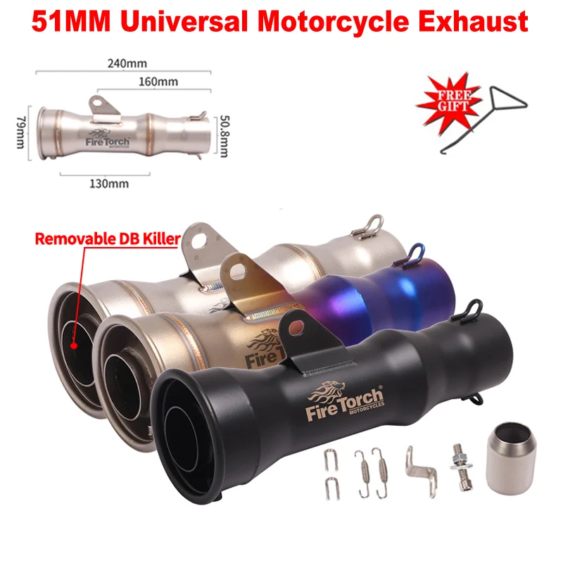 

38 - 51mm Universel Motorcycle Exhaust Pipe Escape Moto GP Muffler Scooter DB Killer Slip On For DUKE 125 MT03 R6 R25 R15 R3