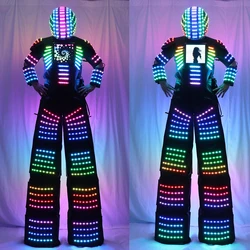 Full Color Remote Control LED Robot Costume Clothes Stilts Walker Suit Excited Digital Screen DIY Text Image LOGO