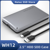 Netac SATAIII SSD Case 2.5 inch SATA External HDD Case USB3.0 5Gbps Portable Hard Drive Case Enclosure for Laptop PC WH12