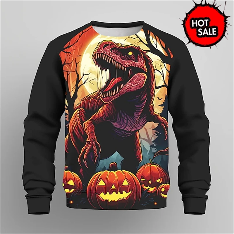 

Halloween Pattern Graphic Sweatshirt For Men Cool 3d Printed Skull Ghost Pullovers Personality Cosplay Long Sleeves Tops Sweater