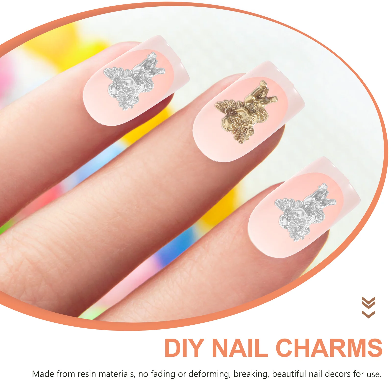 

80pcs Angel Nail Charms Vintage Baroque Resin Decorations 3D Embossed Jewels for Manicure DIY Women Fake Nails Accessories