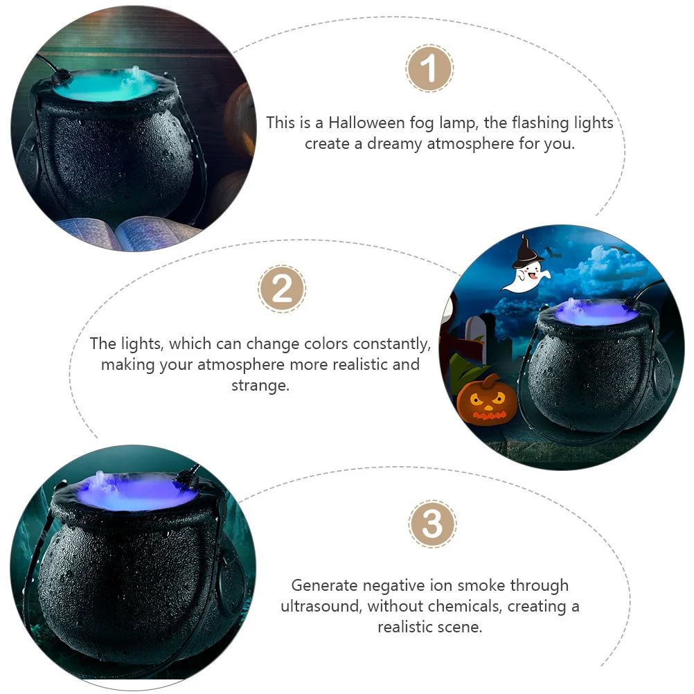 

Color Changing Mist Maker Fogger Water Fountain Fog Machine For Halloween Party Prop Led Waterproof Spraying Atomization Lamp