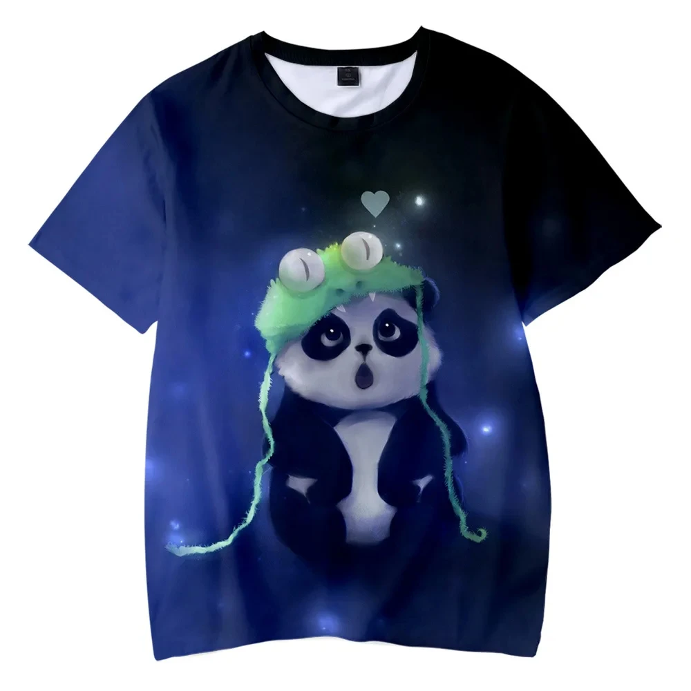 Kawaii Panda T-shirt 3D Print Short Sleeve O-neck Tees Casual Boys/Girls T shirt Oversized Vintage Unisex clothing