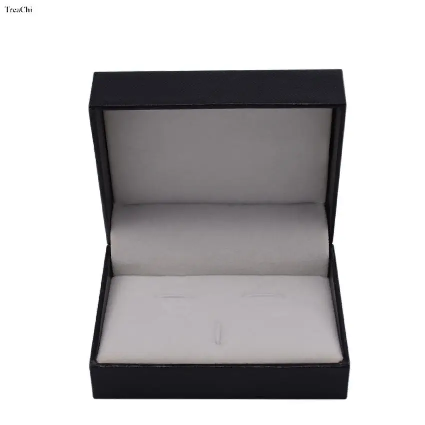 Boîte de rangement de luxe en similicuir noir pour hommes, clip aught, boutons de manchette, étui de mariage, mini revers de broche, collection