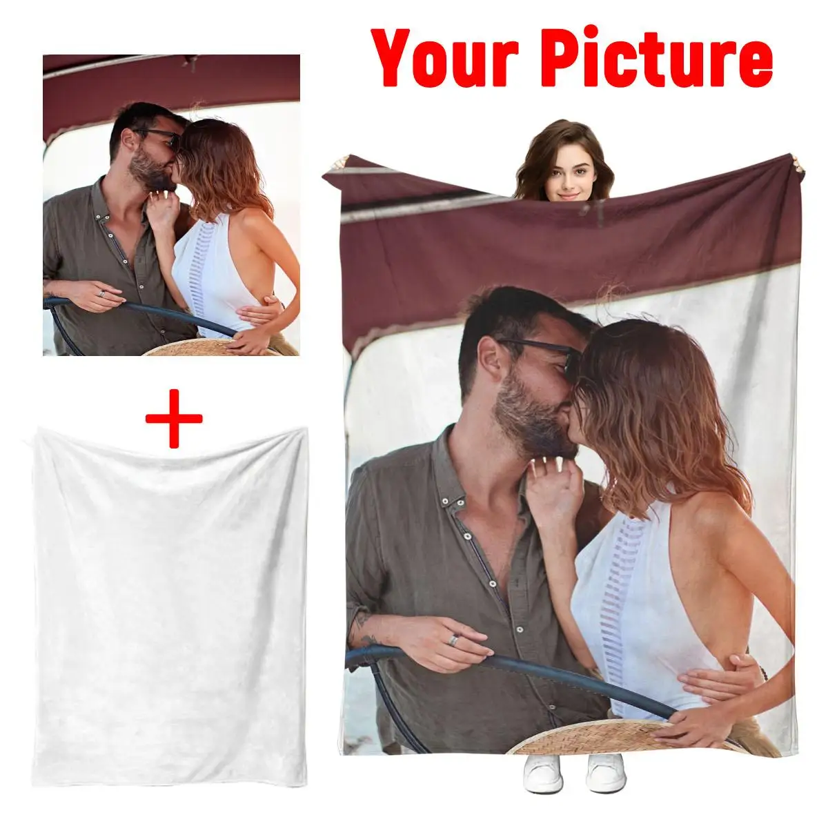 Halloween Custom DIY Personalized Photo Blanket for Your Loved One - Flannel Blanket Product - Custom Warm Photo, Soft and Warm, Suitable for Sofa, Bed, Office, Car and Outdoor Travel - All-Season Gift for Men and Women