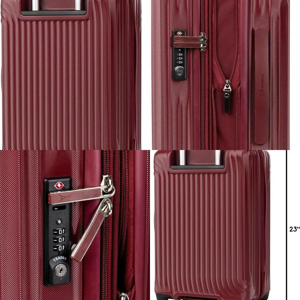 

Lightweight Expandable Hard Shell Polycarbonate 21-Inch Spinner Suitcase, Cabernet Red, Carry-On Luggage