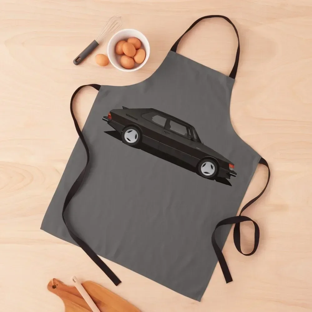 Saab 900 Turbo Aero - black - illustration Apron Kitchen Kawaii Accessories Teacher professional kitchen home women Apron