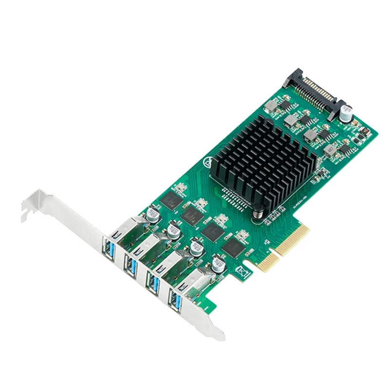 PCIE To 4Ports 5Gbps Expansion Card For Windows Linux OS 4X Dedicated 5Gbps USB 3.0 Channel 20Gbps Banwidth