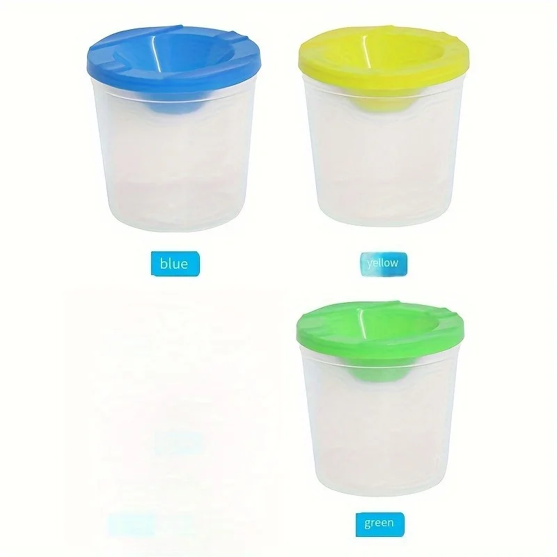 3pcs Art painting pen cleaning tank, multifunctional color mixing cup, portable watercolor paint pen cleaning cup