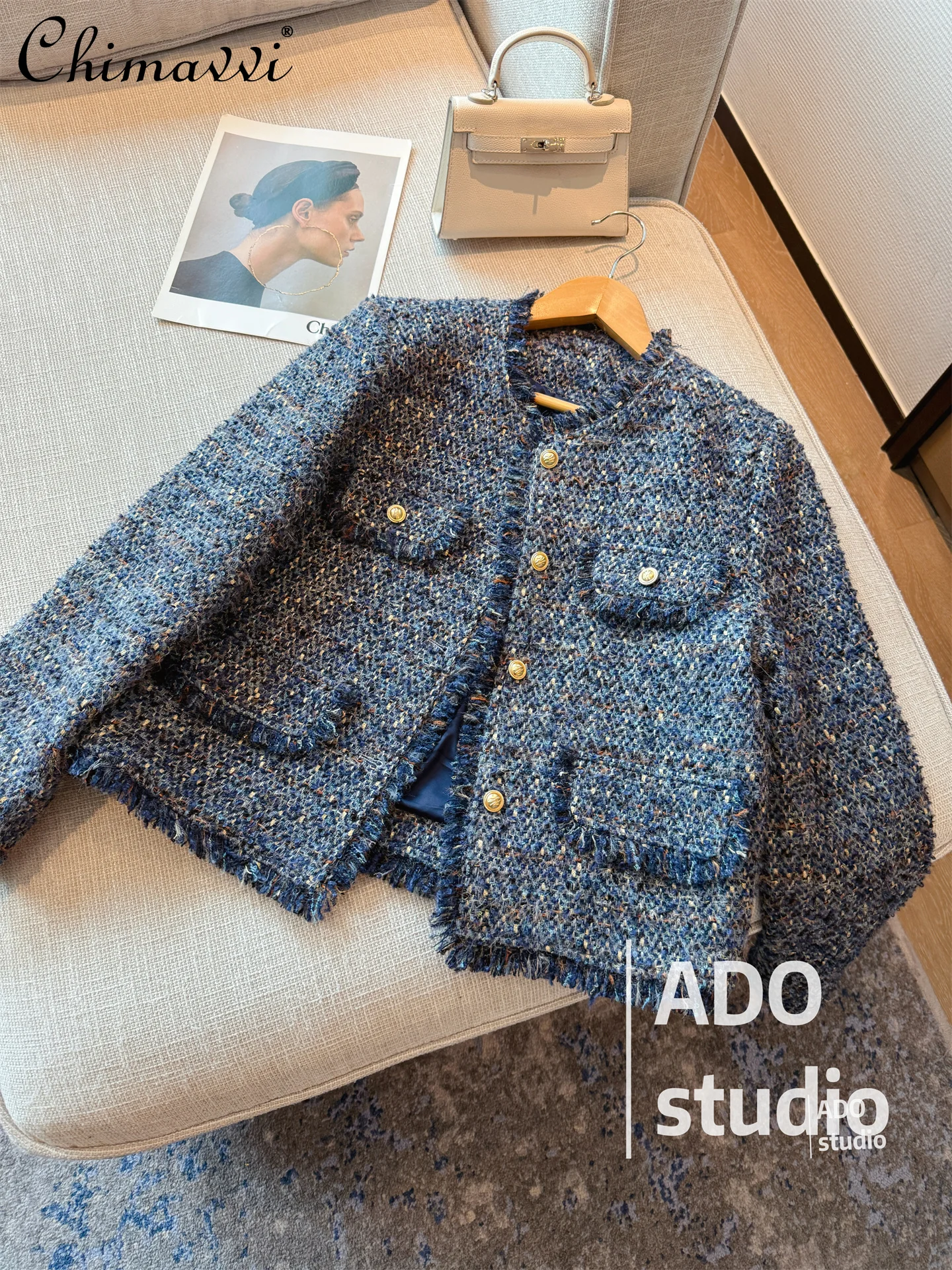 

High-end Socialite Wool Knitted Coat for Women Autumn Winter Fashion Long Sleeve Tassel Fringe Elegant Commuter Jacket Top