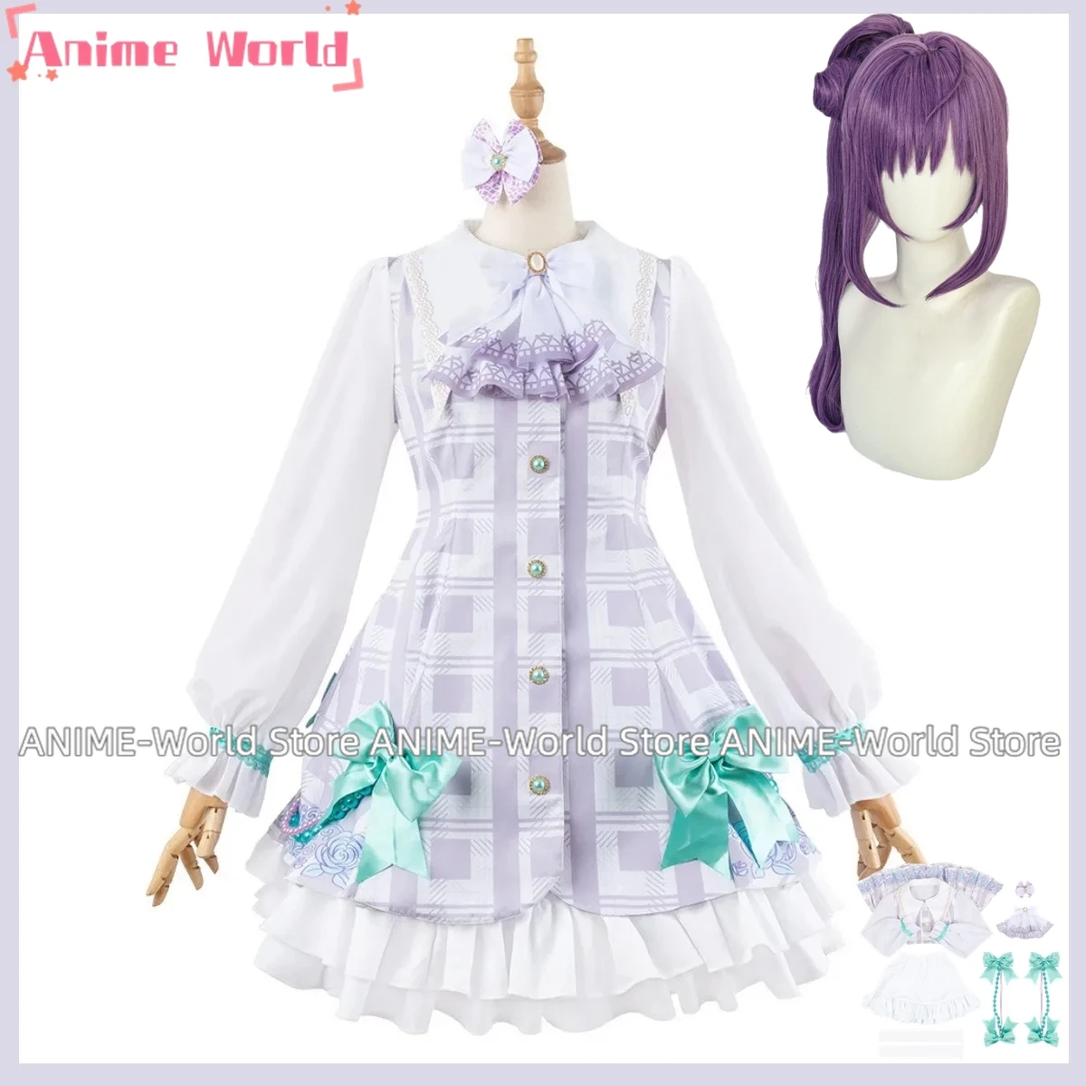 Anime Hasu No Sora Jogakuin School Idol Clu Otomune Kozue Cosplay Costume LoveLive Princess Skirt Wig Woman Kawaii Carnival Suit