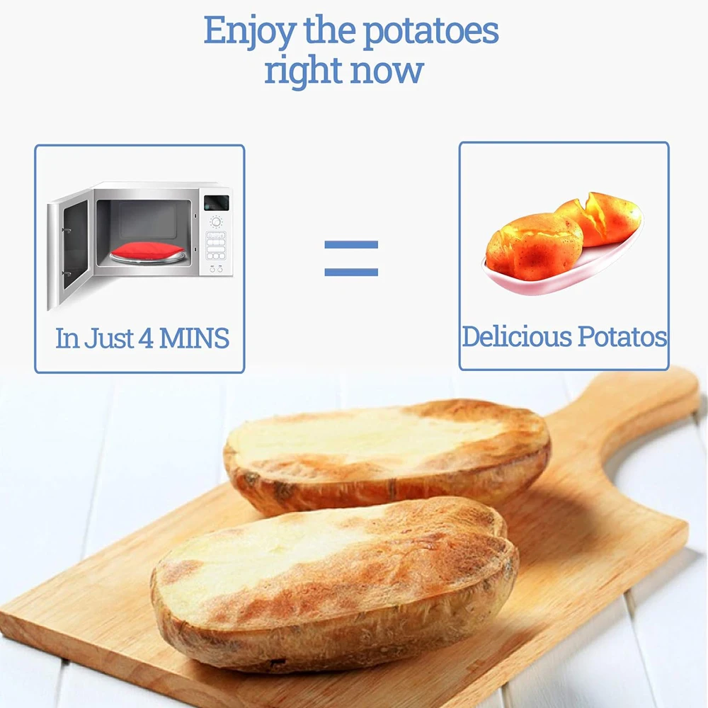 Microwave Potato Bag Reusable Express Microwave Potato Cooker Bag Baked Potato Cooker Perfect Potatoes 4 Minutes Red Baked Pouch