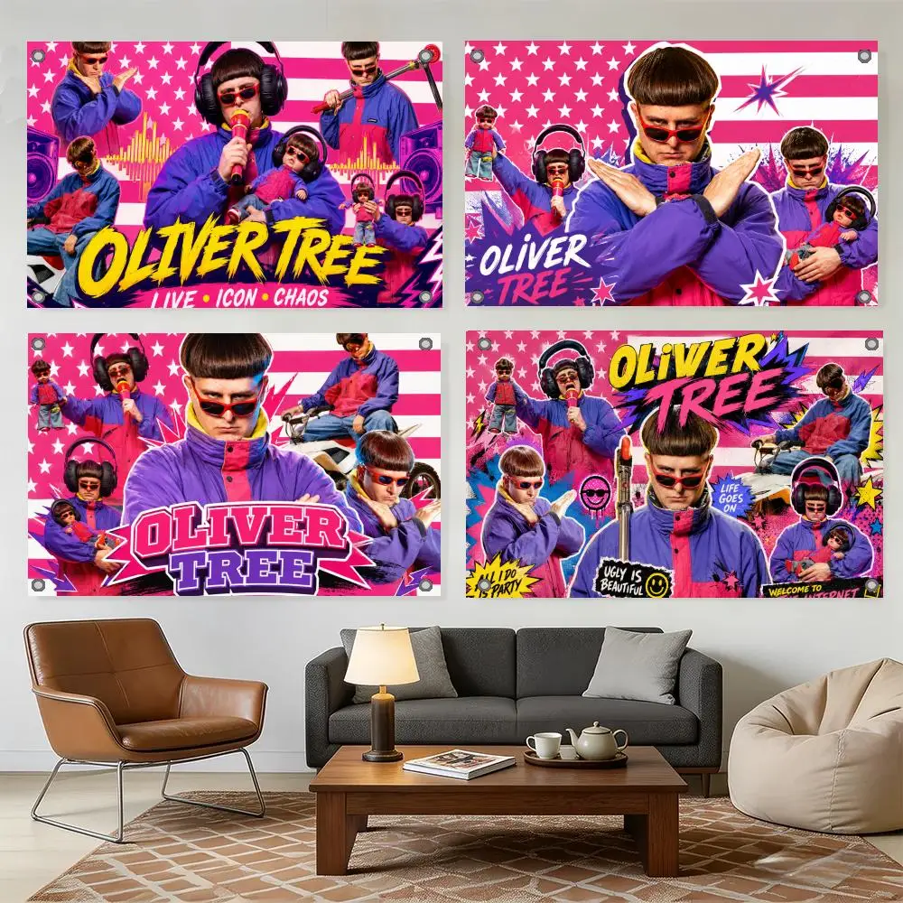 Oliver Tree Flags Home Yard & Garden Decor Banner - Indoor Outdoor Wall Hanging Flag