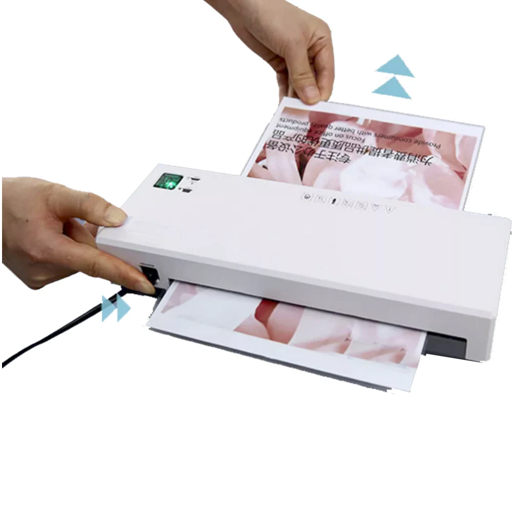 Macchina di laminazione a caldo freddo per carta plastificatrice fotografica A4 da tavolo economica per uso domestico in ufficio