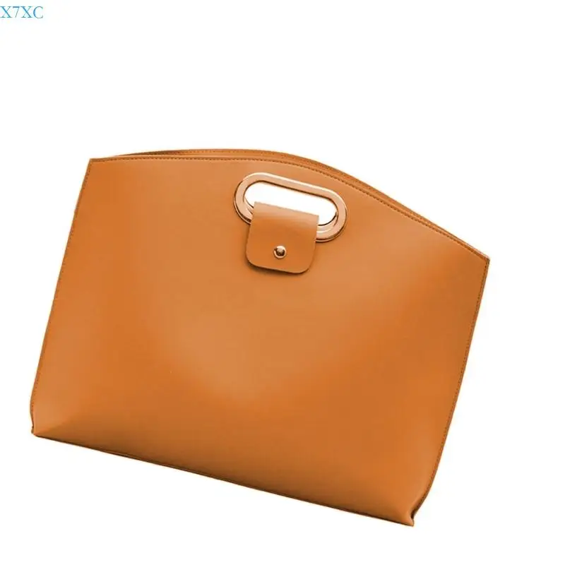 X7XC قسط بولي PU حقائب جلدية ضئيلة مقبض مريح حقيبة لابتوب مكتب منظم حقيبة يد مناسبة للتنقل الموسعة