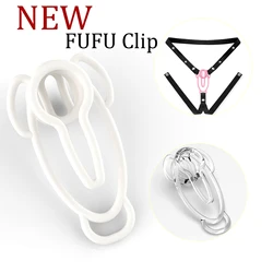 2024FUFU Clip Sissy Male Imitation Female Pussy Chastity Belt Underwear Clip Male Penis Training Clip Cock Ring Adult Erotic