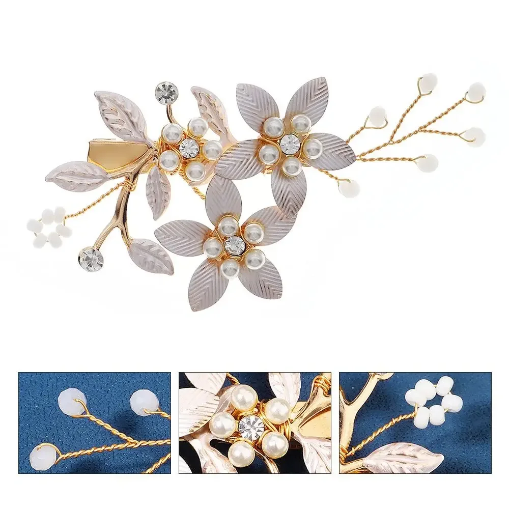 

New Handmade Pearl Flower Hair Clips Elegant Sweet Hairpins Barrettes Women