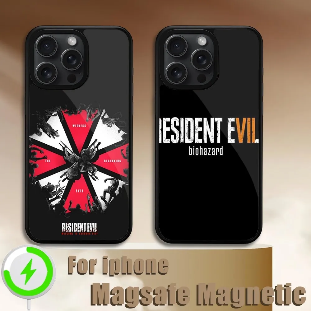 E-Evils GAME R-Resident  Phone Case For iPhone 11 12 13 14 15 Plus Pro Max Magsafe Magnetic Wireless Charging Cover