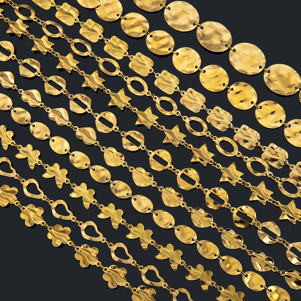 

1Meter Stainless Steel Chains for Jewelry Making Golden Heart Butterfly Oval Link Chains DIY Women Necklaces Bracelets Wholesale