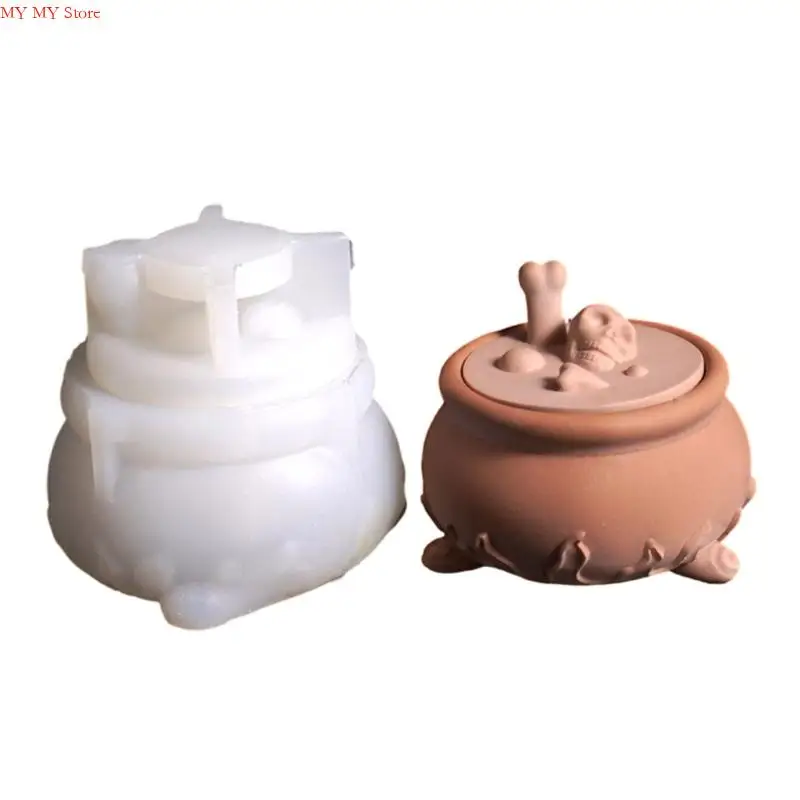 

N1HE Silicone Decorative Tins Mould Skull Storage Box Molds Silicone Texture for Crafting Distinctive Storage Box