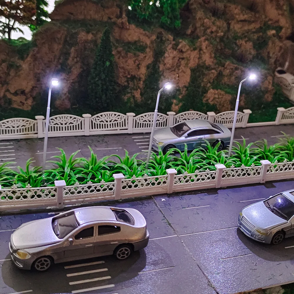 미니어처 3V 가로등 모델 스케일 1:100-1:500 금속 조명, 호 기차 빌딩 장면 레이아웃 재료 디오라마 키트, 10 개