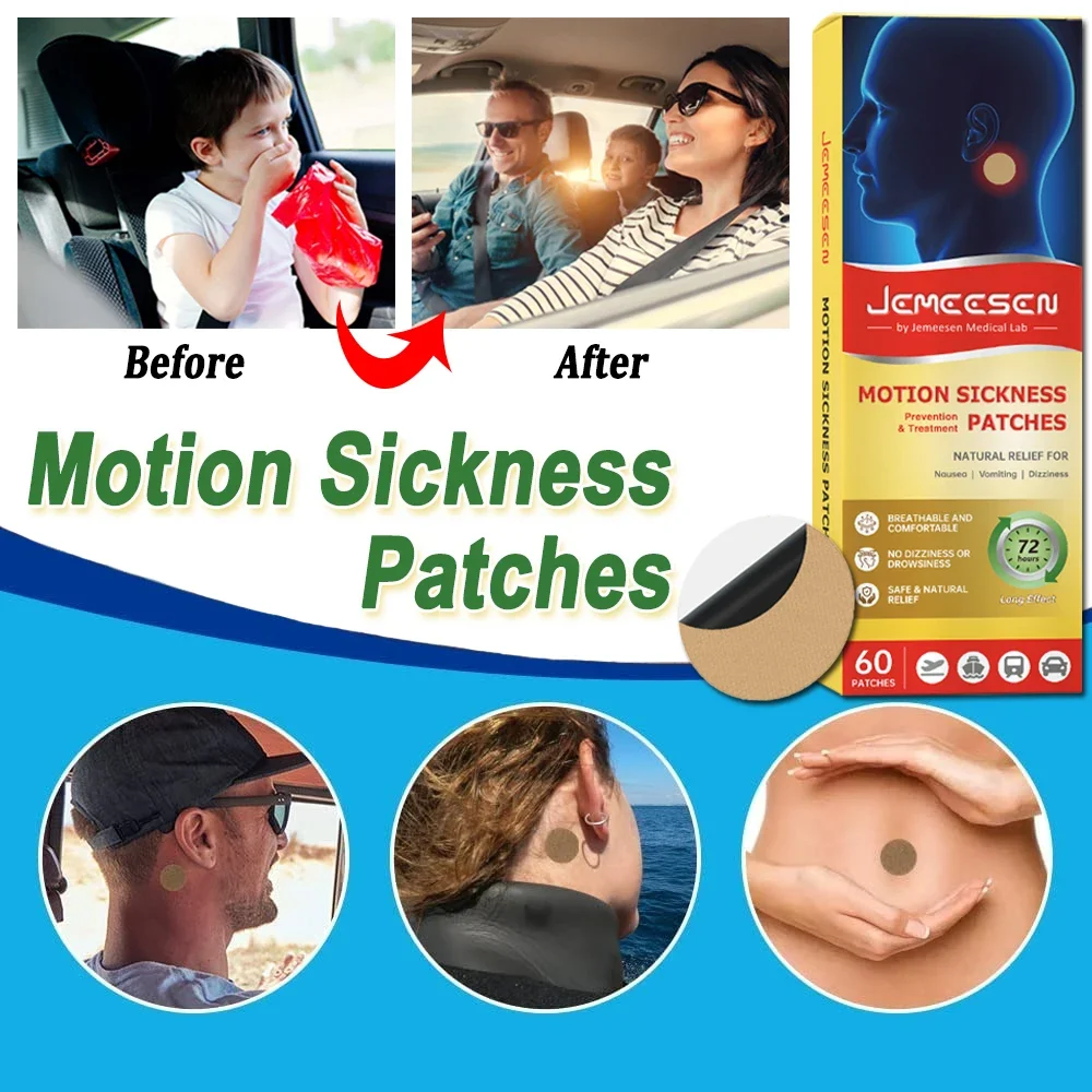 60pcs Motion Sickness Patches Kids Adult, Seasick Patch, Anti-motion Sickness Plasters, Machine Stickers Motion Sickness Sticker