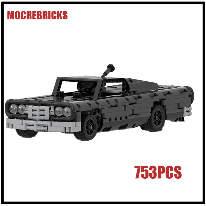 City Supercar Lowrider Technology Racing Car MOC Building Block High-Tech Roadster Model Originality Bricks Toys For Kids Gifts