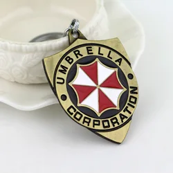 Game Residents Evils Red Umbrella Keychains Vintage Six-Winged Unborn Key Shape Keyring Key Chains For Men Fans Collection Gift