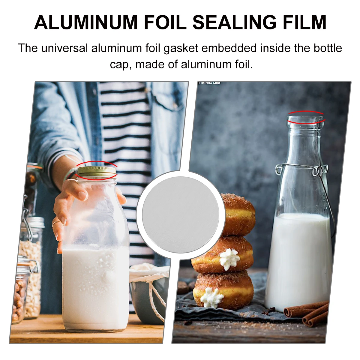 

1000pcs Pressure-Sensitive Foil Sealing Gasket For Glass Bottles Leakproof Liner Food Packaging No Odor Reusable Seal