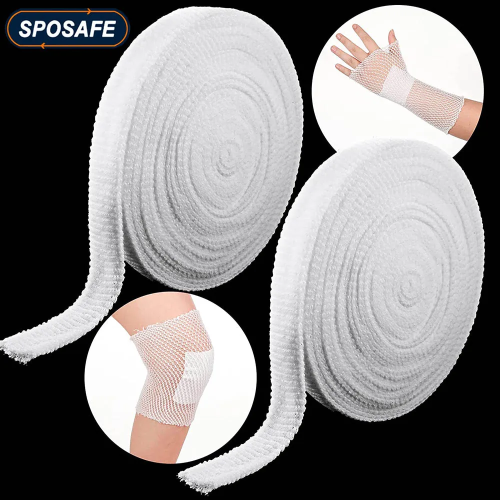 1 Roll Fix Net Tubular Bandage Elastic Net Dressing Breathable Tubular Gauze Stretch Bandage First-aid Dressing - Arm Leg Ankle