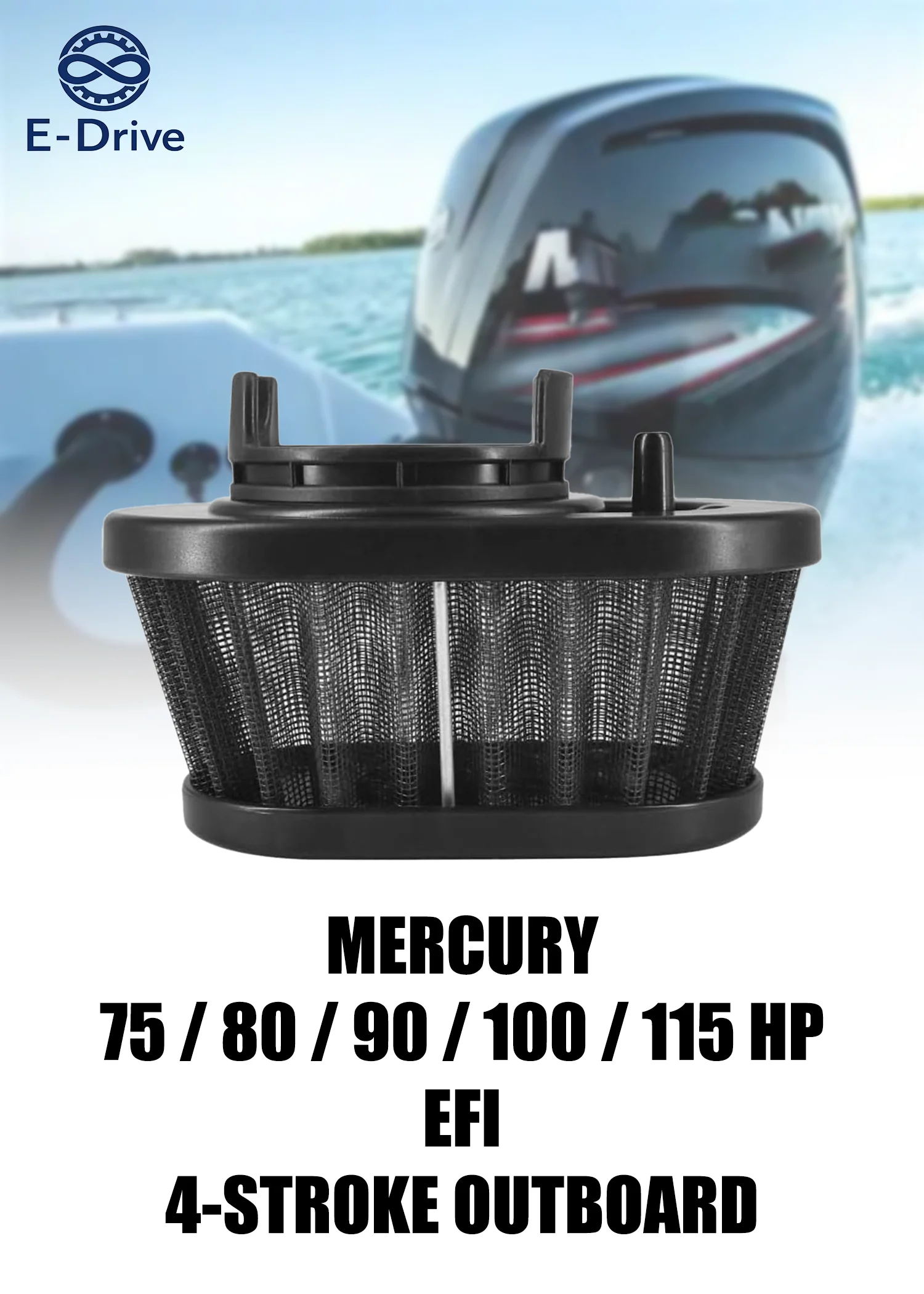 Air Filter 35-897575T01 35-897575T02 Replacement for Mercury 75 80 90 100 115 HP EFI 4-Stroke Outboard Engines