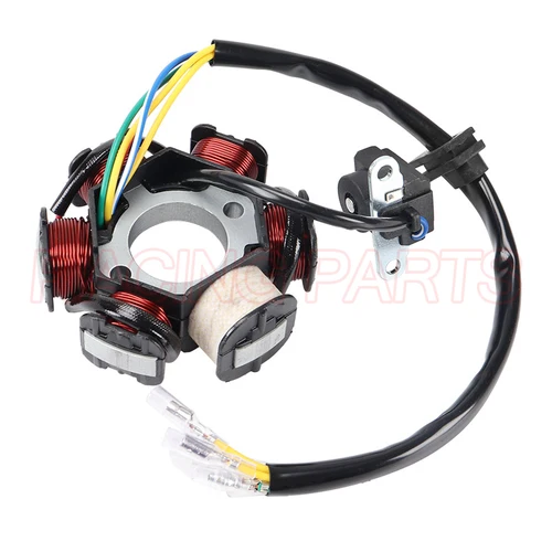 Estator magnético de encendido de media onda, 6 polos, 5 cables, para Gy6, 50cc, 70cc, 90cc, 110cc, 125cc, ATV, Quad Pocket Bike