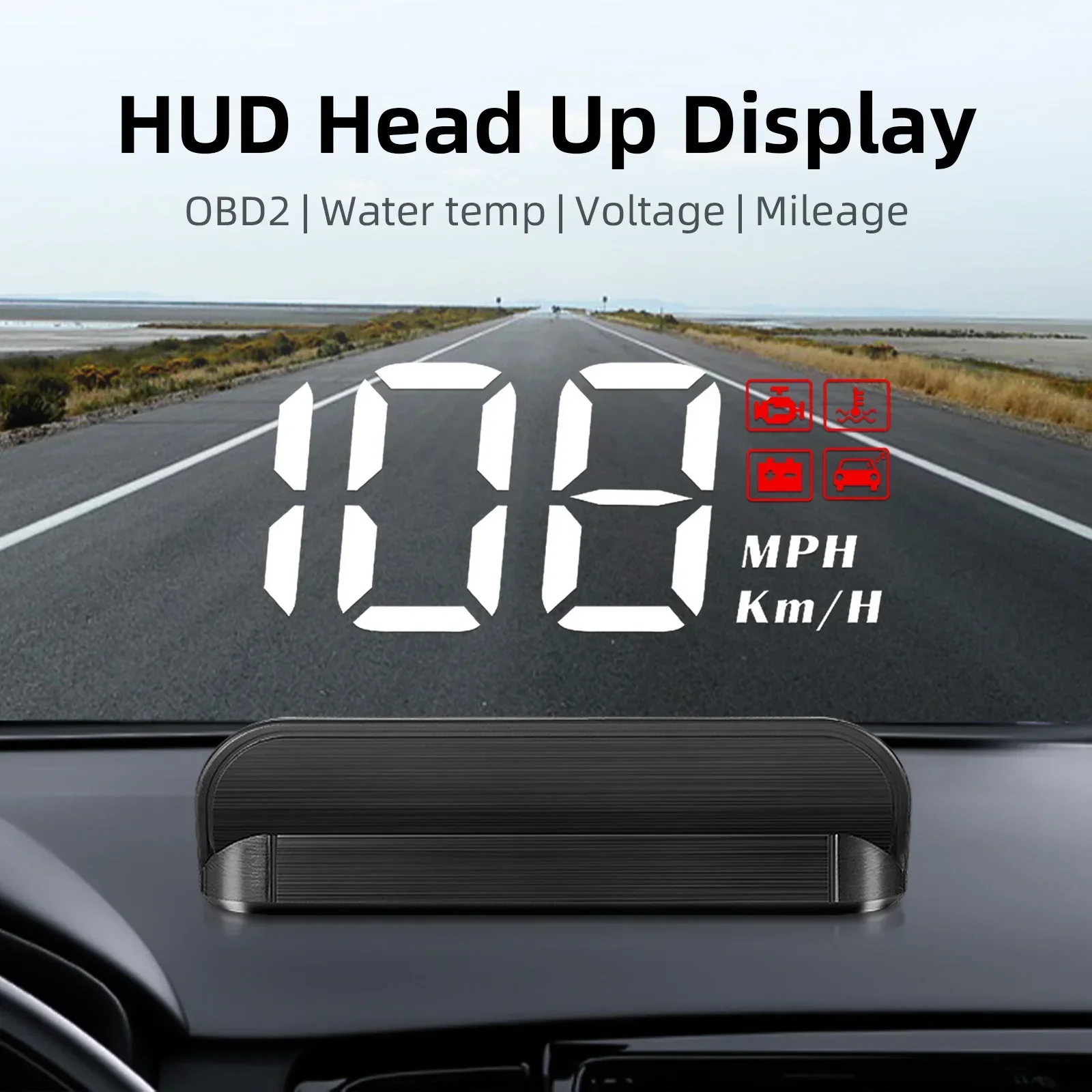 M3 Head Up Display, OBD2 HUD Car Universal Windshield Projector, Car Electronics Accessories with Speedometer Volt Water Temp