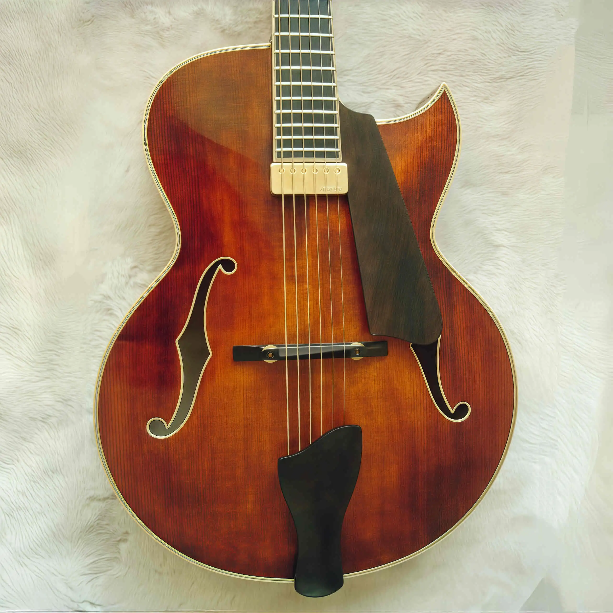 

Handmade Solid Jacaranda Wood Archtop Electric Guitar Fully Custom with Spruce Top Maple Back/Side Ebony Fingerboard