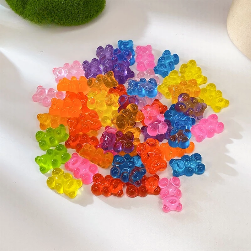 20 قطعة/الحزمة صغيرة الراتنج كاندي الدب مسمار السحر-ملونة ثلاثية الأبعاد مسمار الفن ديكور ، لطيف DIY بها بنفسك مسمار الملحقات للتقليم المرح