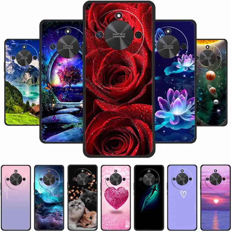 Phone Case For Honor X60 5G Back Cover Case HonorX60 Black Silicone Soft Funda For Honor X9c Smart Case HonorX9c Smart Coque Bag