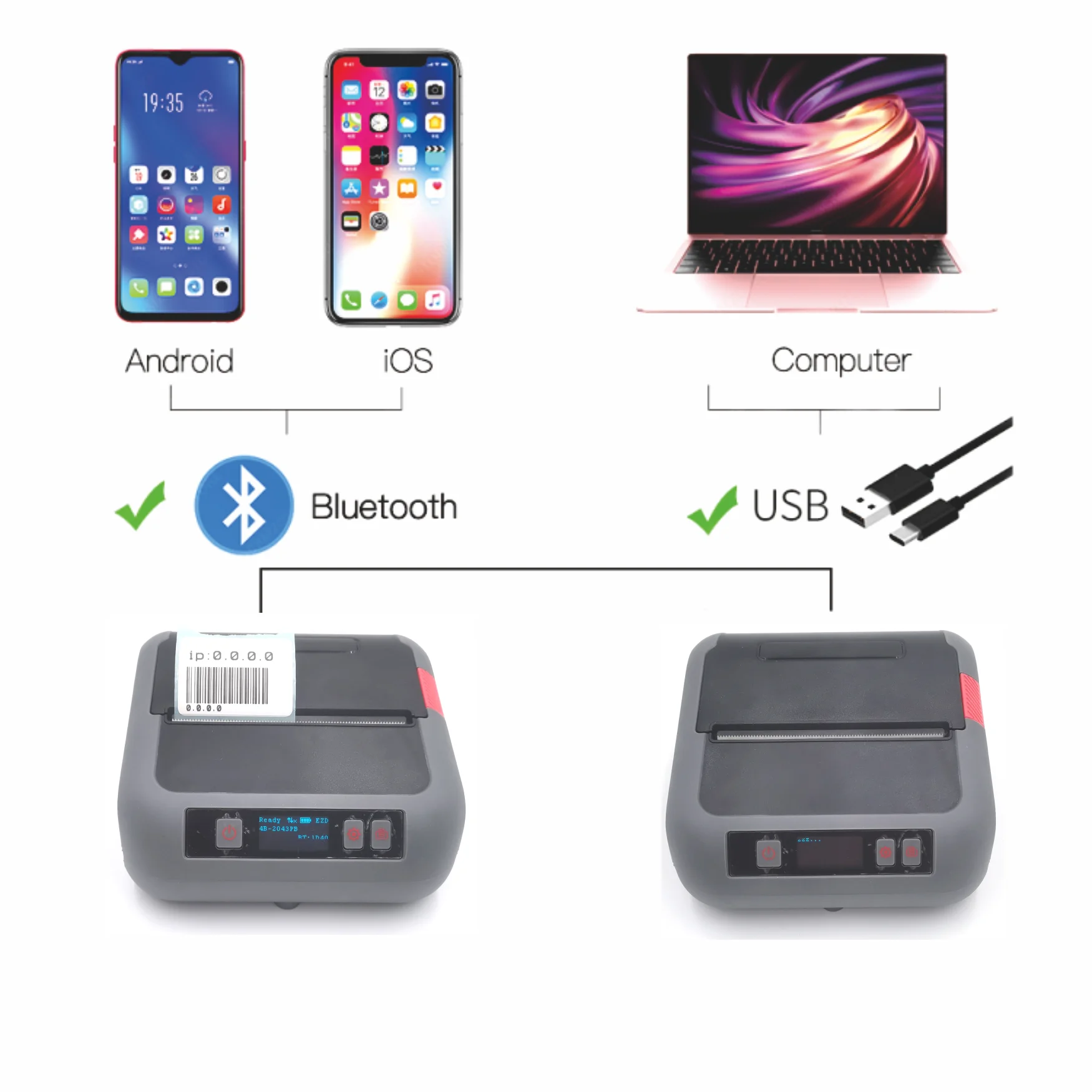 Label Printer Thermal - 2026new New IP54 Mini BT Wireless