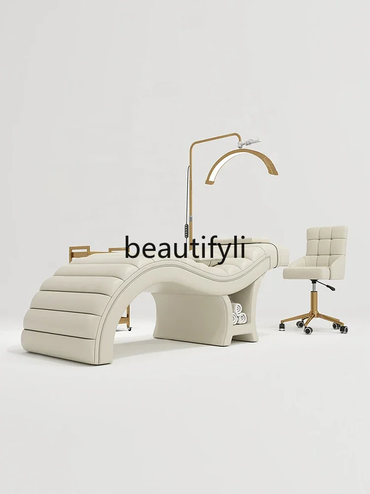 

xqqEyelash bed S-shaped beauty salon special spa massage bed Minimalist facial care bed