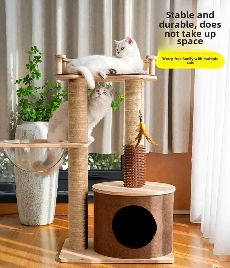 Tower Cat Climbing Frame Cattery Solid Wood Cat Rack Diving Platform Cat Products Pet Products Furniture Tree Tower