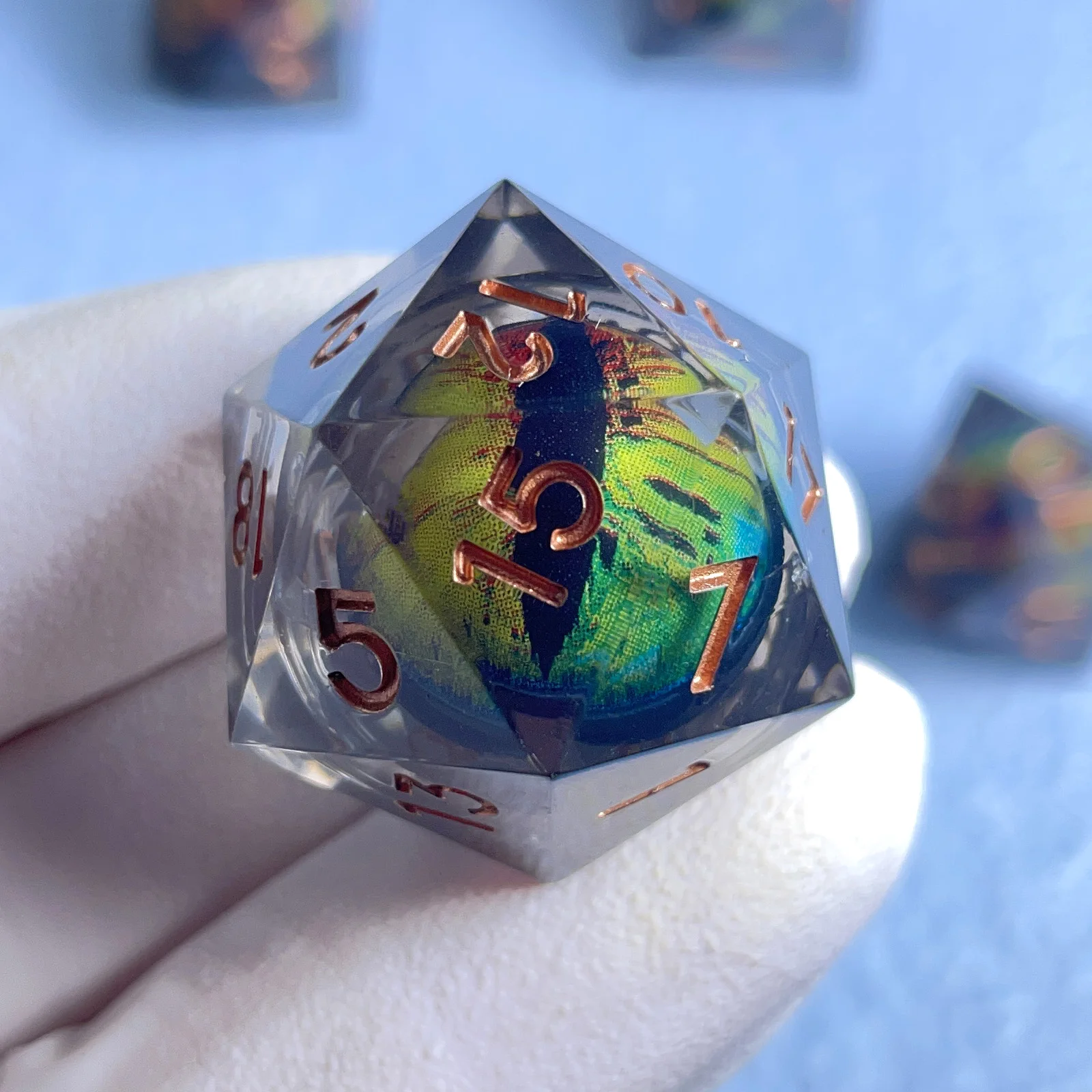 

7 шт. наборы кубиков из многогранной смолы с подвижным глазом для ролевых игр MTG, ролевых игр, настольных игр Dungeons and Dragons, подарок, аксессуары DND