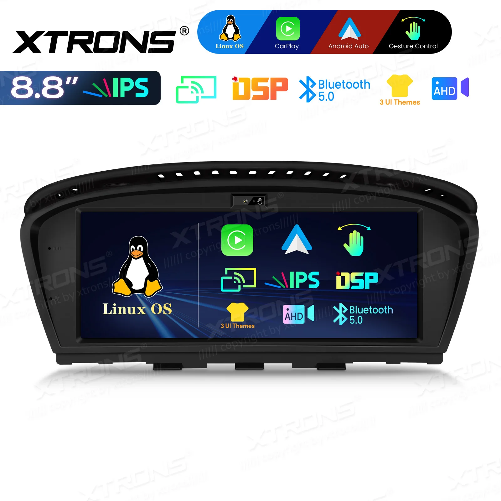 XTRONS 8.8" Linux Car Stereo For BMW 3/5 Series M3/M5 E90 E91 E92 E60 Support Carplay Android Auto Gesture Control IPS Screen BT