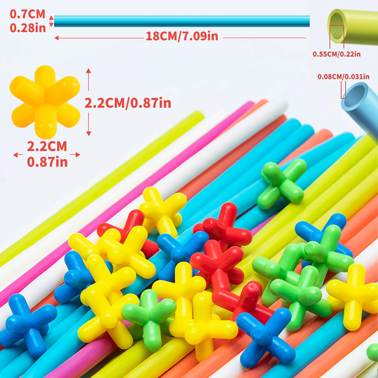 Zachte rietjes voor kinderen, kleurrijke waterleidingen, blokken splitsen, speelgoed in elkaar zetten, veelzijdige constructie, 3D-bouwmaterialen