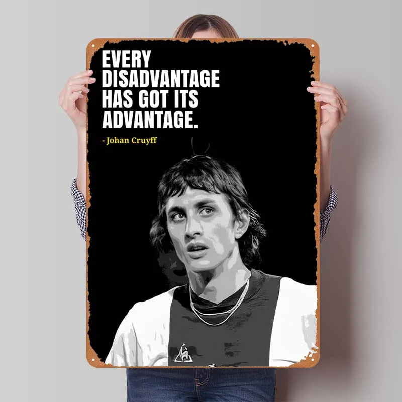 Johan Cruyff Quotes Sign Inspirational Metal Poster Vintege Metal Sign Plaque for Wall Decoration Home Decoration Accessories