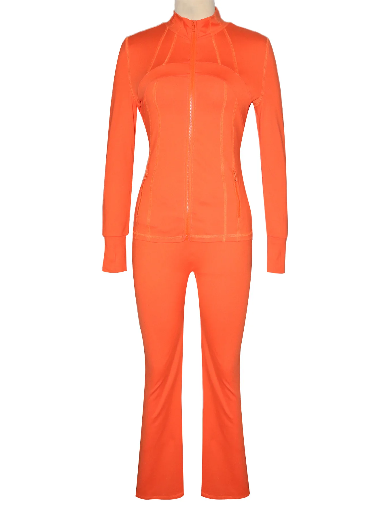 

Sports Set Women 2025 Fashion Casual Autumn Winter Solid Color Long Sleeve Zipper Top & Slim Pants Tracksuit Two-piece Suits