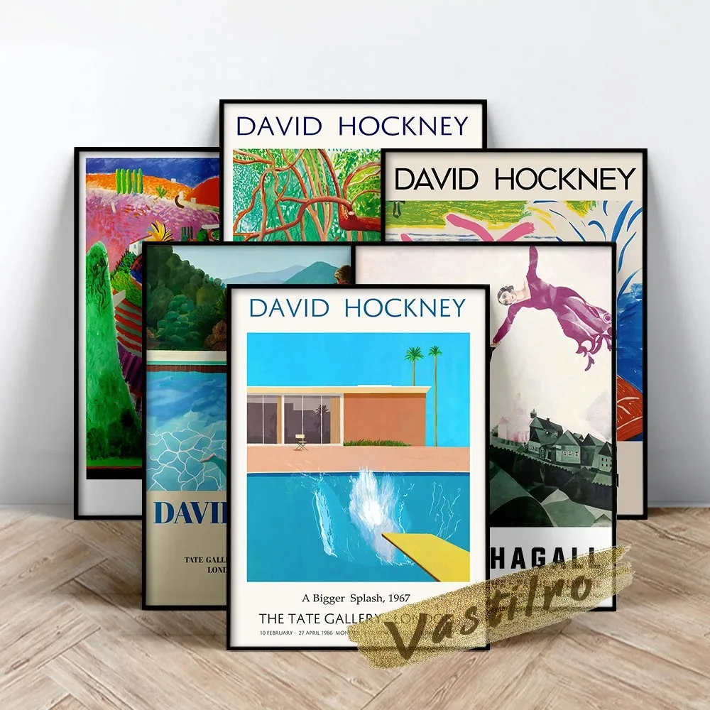 David Hockney Exhibition: Canvas Paintings Larger Splash Printmaking Pop Art Painting Two Wall Art Artist Portrait by Chi