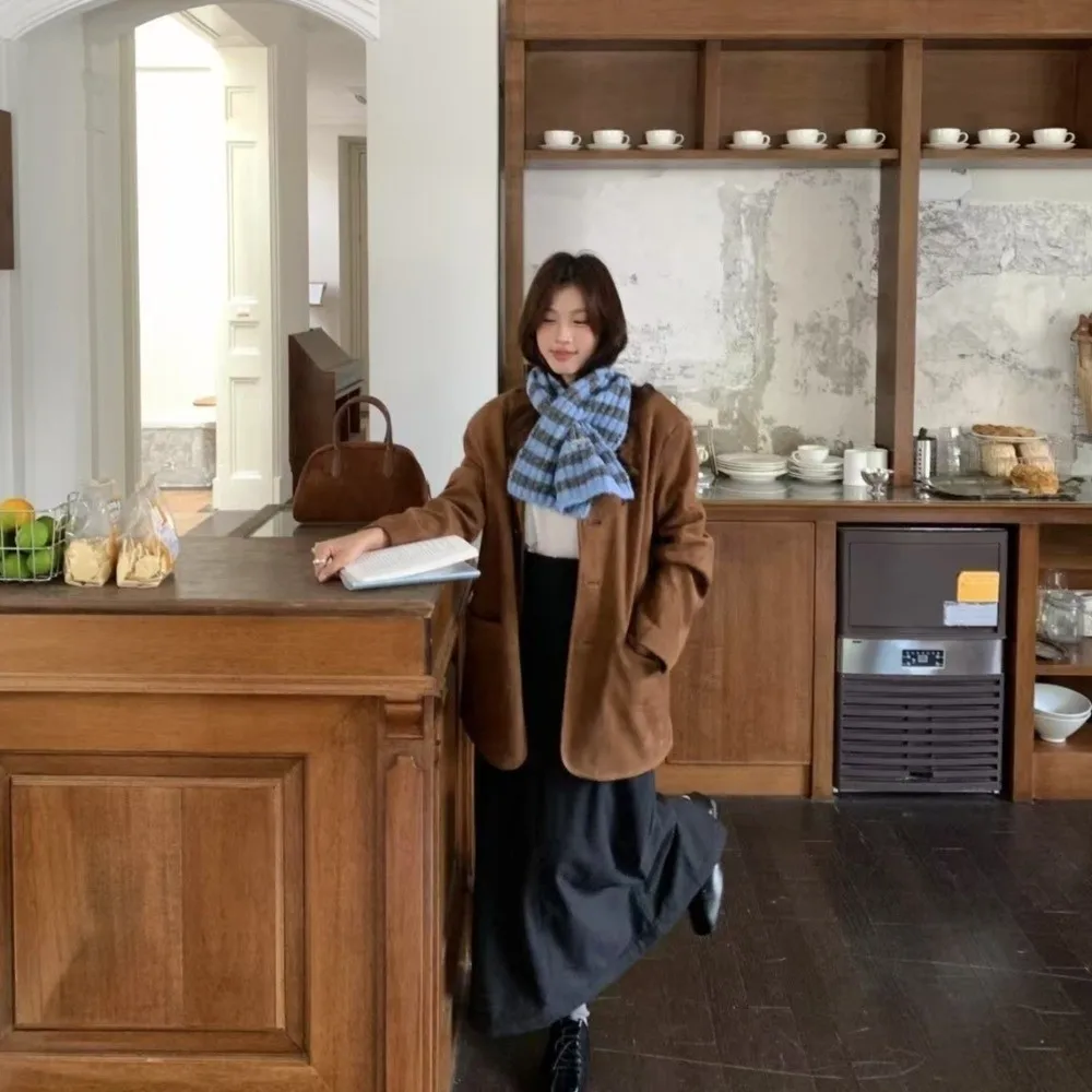 

Модный вязаный шарф с полосатым дизайном, утолщенный, для защиты шеи, шерстяной, крестообразный, осенне-зимний